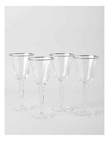 Gabrielle Wine Glass Set of 4 in Silver