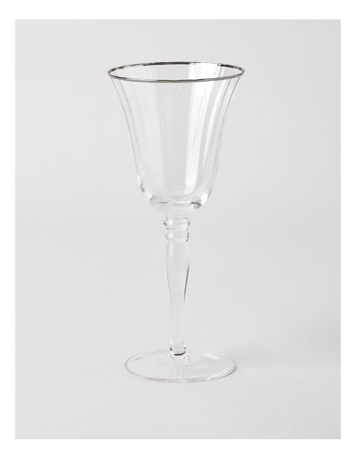 Gabrielle Wine Glass Set of 4 in Silver
