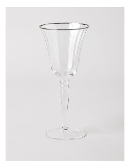 Gabrielle Wine Glass Set of 4 in Silver