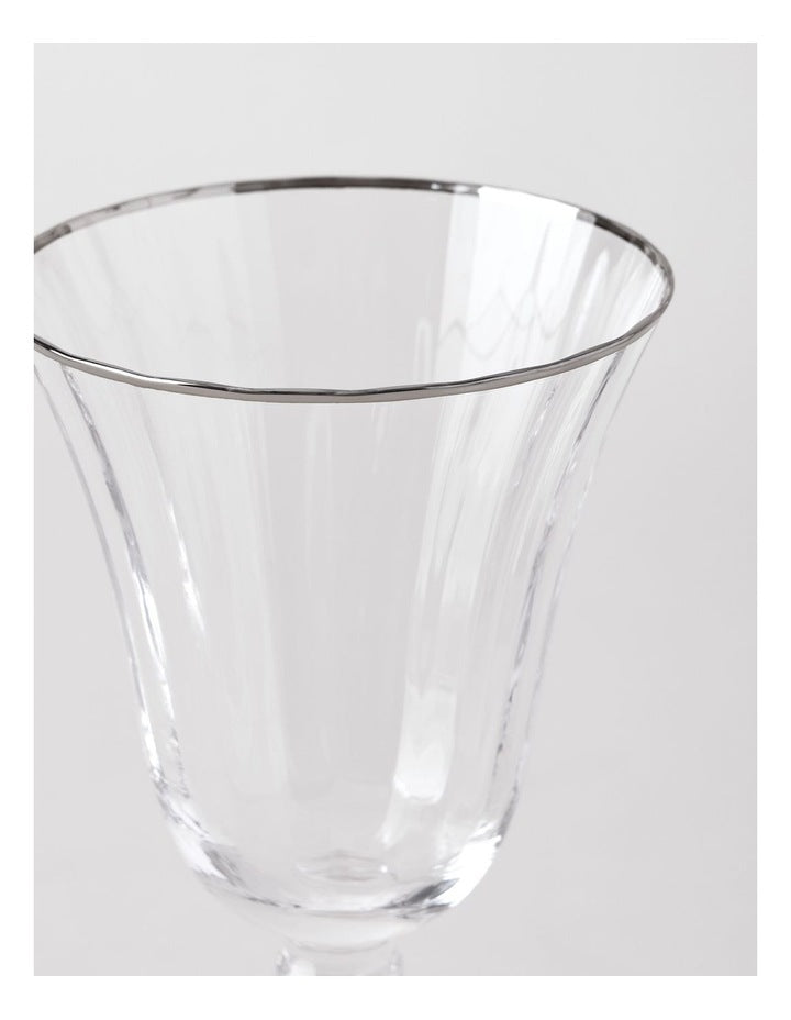 Gabrielle Wine Glass Set of 4 in Silver