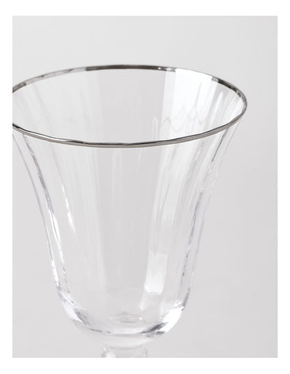 Gabrielle Wine Glass Set of 4 in Silver