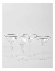 Gabrielle Coupe Glass Set of 4 in Silver