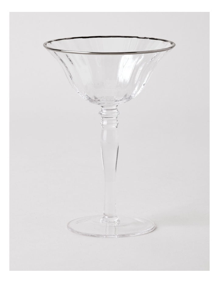 Gabrielle Coupe Glass Set of 4 in Silver