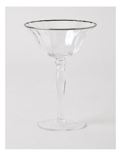 Gabrielle Coupe Glass Set of 4 in Silver