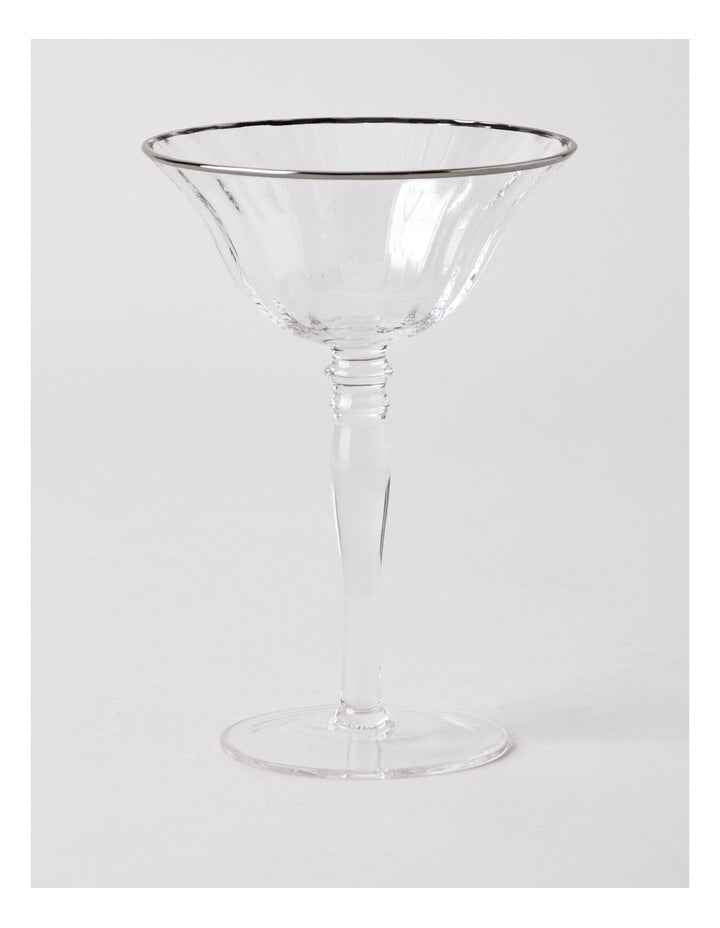 Gabrielle Coupe Glass Set of 4 in Silver
