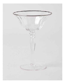 Gabrielle Coupe Glass Set of 4 in Silver
