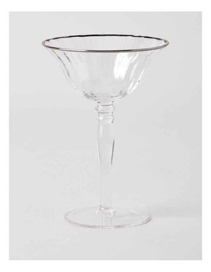 Gabrielle Coupe Glass Set of 4 in Silver
