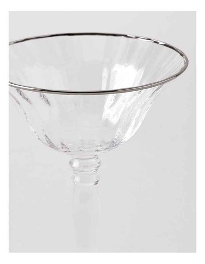 Gabrielle Coupe Glass Set of 4 in Silver