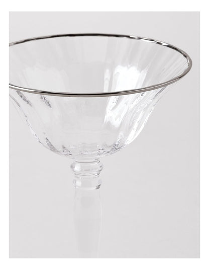 Gabrielle Coupe Glass Set of 4 in Silver