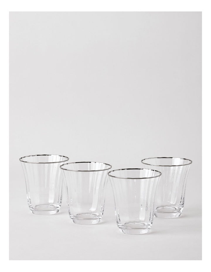 Gabrielle Tumbler Set of 4 in Silver