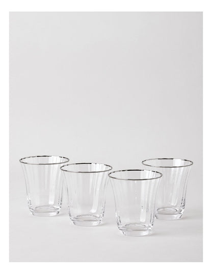 Gabrielle Tumbler Set of 4 in Silver