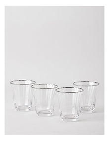 Gabrielle Tumbler Set of 4 in Silver