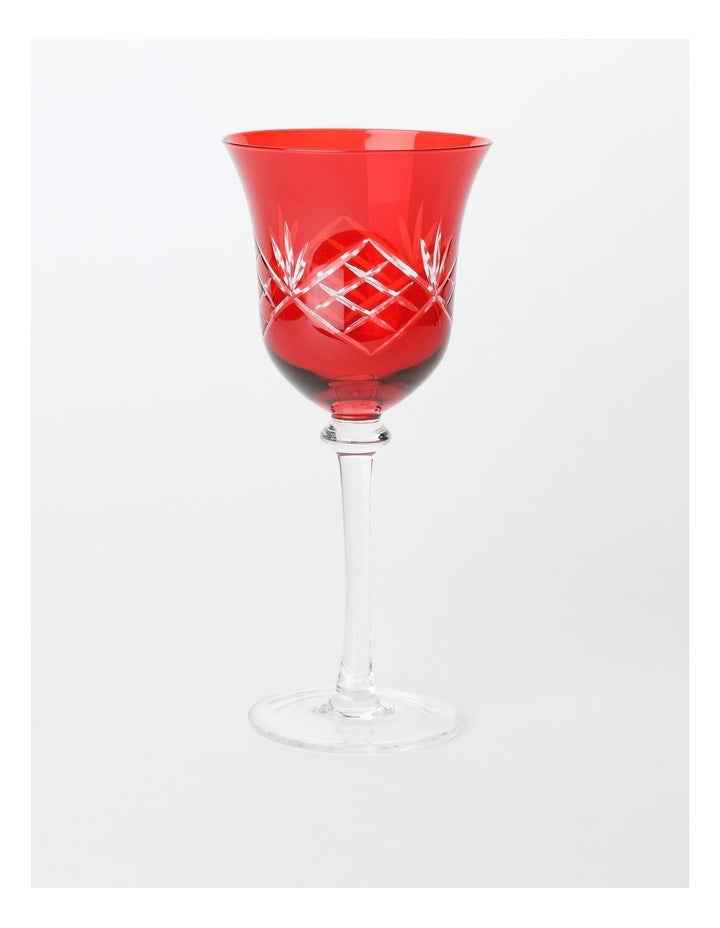 Traditional Christmas Wine Glass Set of 4 in Red