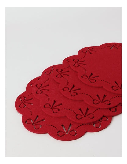 Bow Placemat Set of 4 in Red