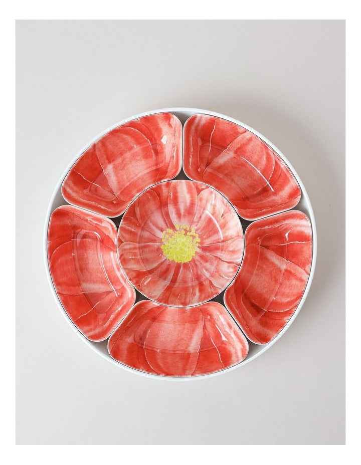 Petals Chip & Dip Lazy Susan in Pink