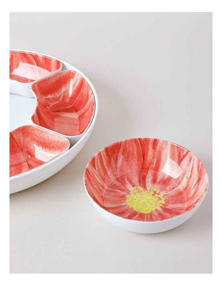 Petals Chip & Dip Lazy Susan in Pink