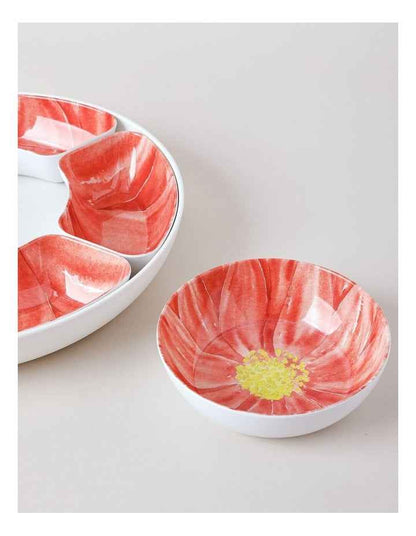 Petals Chip & Dip Lazy Susan in Pink