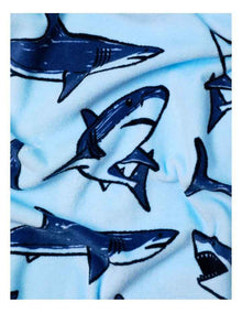 Boys Shark Flat Towel in Blue