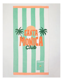 Santa Monica Stripe Printed Flat Towel in Multicoloured