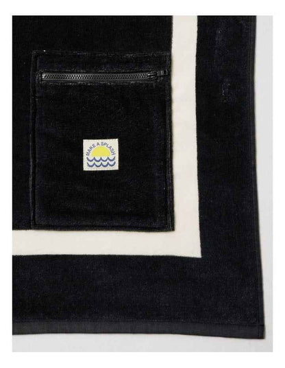 Placement Motif Flat Towel in Navy