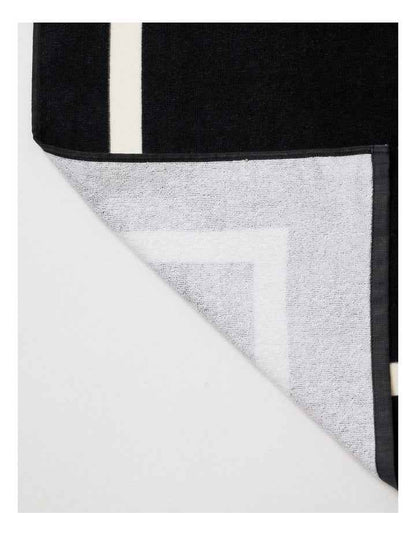 Placement Motif Flat Towel in Navy