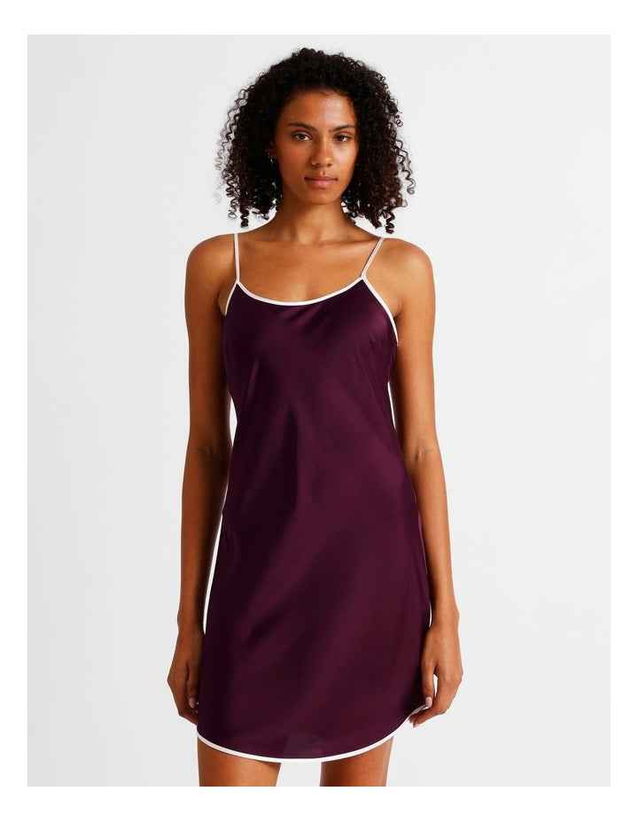 Luxe Satin Binding Chemise in Plum