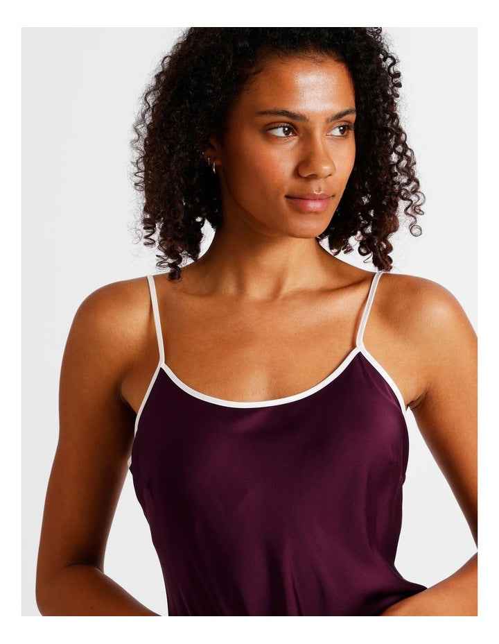 Luxe Satin Binding Chemise in Plum