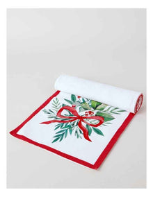 Traditional Christmas Runner in White/Red