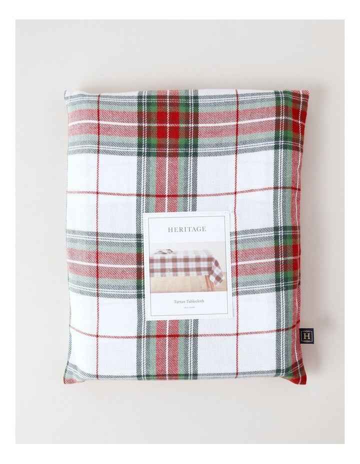 Tartan Tablecloth in White