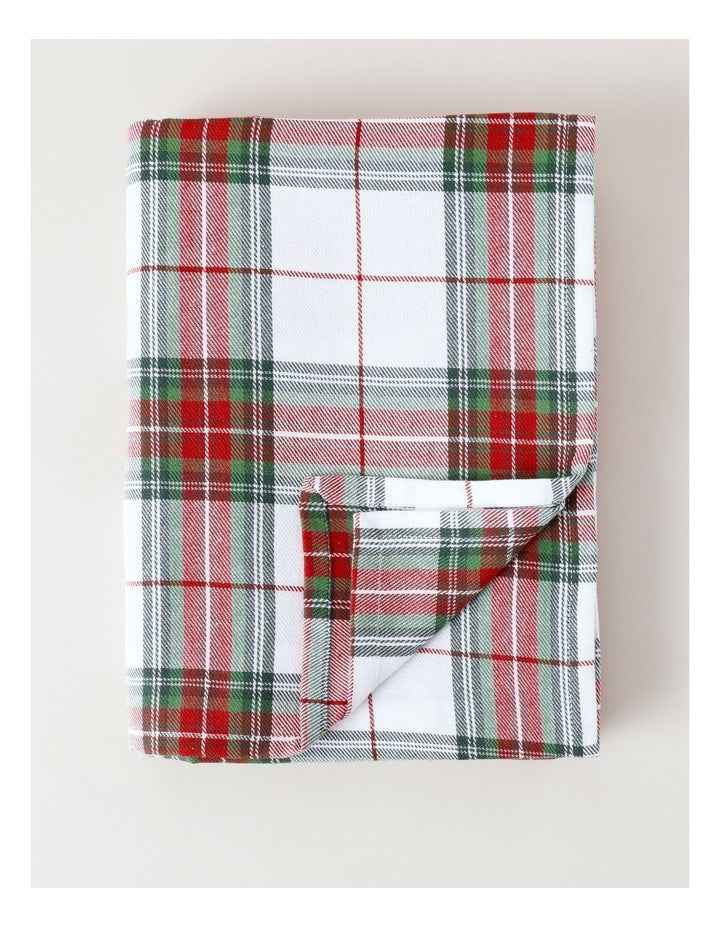 Tartan Tablecloth in White
