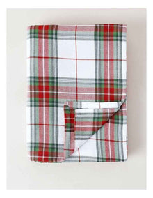 Tartan Tablecloth in White