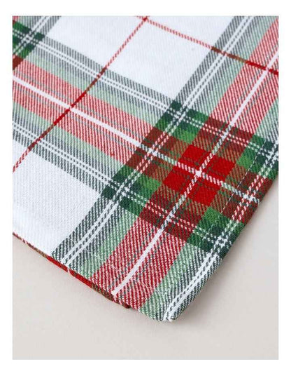 Tartan Tablecloth in White