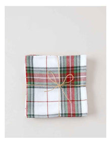 Tartan Napkin Set of 4 in White