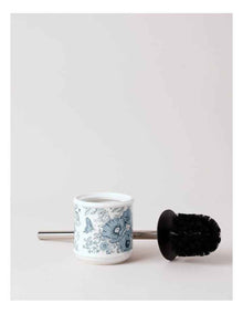 Toile Toilet Brush Holder in Blue