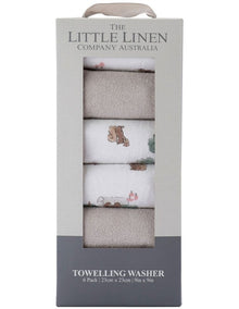 Willow Bear Towelling Wash Cloth 6 Pack in Multi