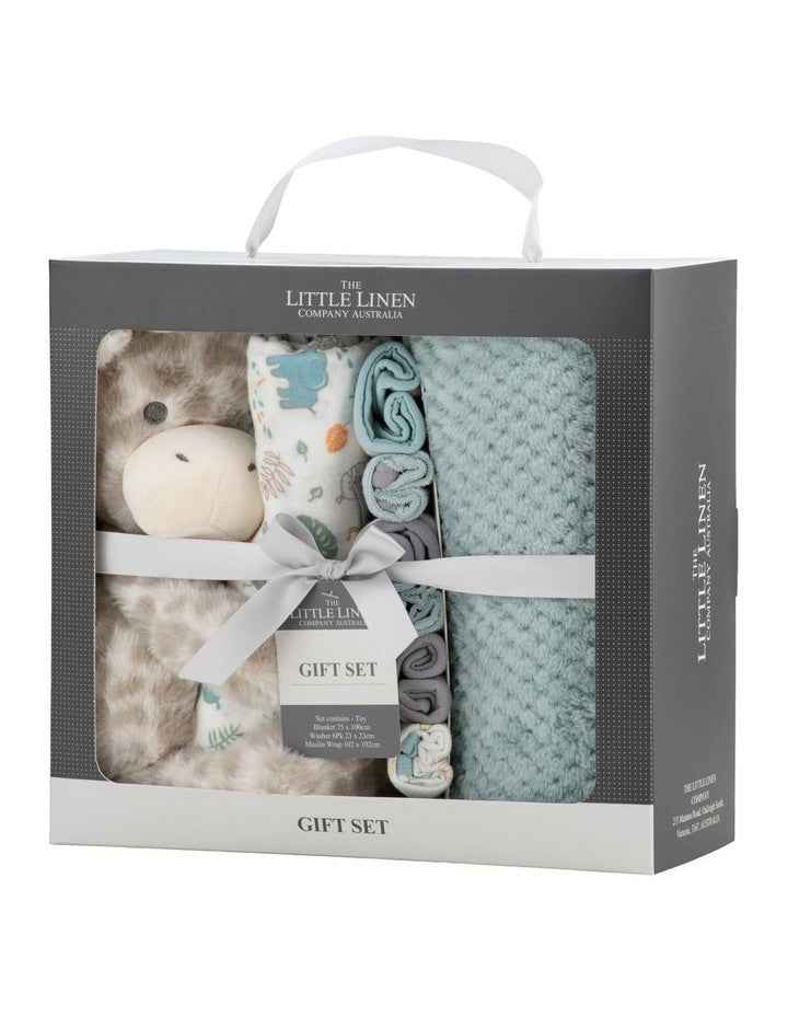 Savanna Giraffe Boxed Gift Set in Blue