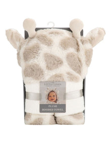 Savannah Giraffe Plush Hooded Towel in Blue