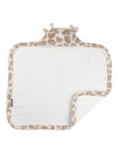 Savannah Giraffe Plush Hooded Towel in Blue