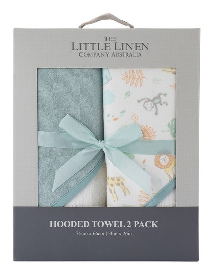Savannah Giraffe Hooded Towel 2 Pack in Blue