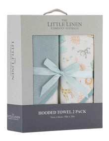 Savannah Giraffe Hooded Towel 2 Pack in Blue