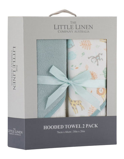 Savannah Giraffe Hooded Towel 2 Pack in Blue