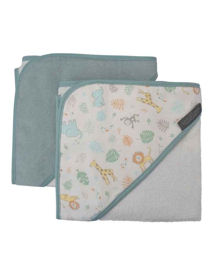 Savannah Giraffe Hooded Towel 2 Pack in Blue