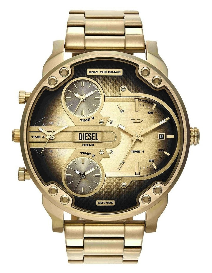 Mr. Daddy Slim Analogue DZ7490 Watch in Gold