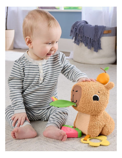 Fisher-Price Snuggly Snacky Capybara Plush Baby Sensory Toy