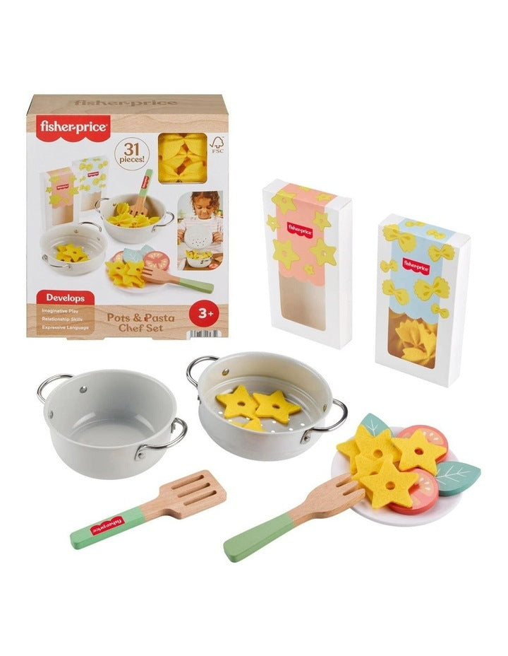 Wood Pots and Pasta Chef Set