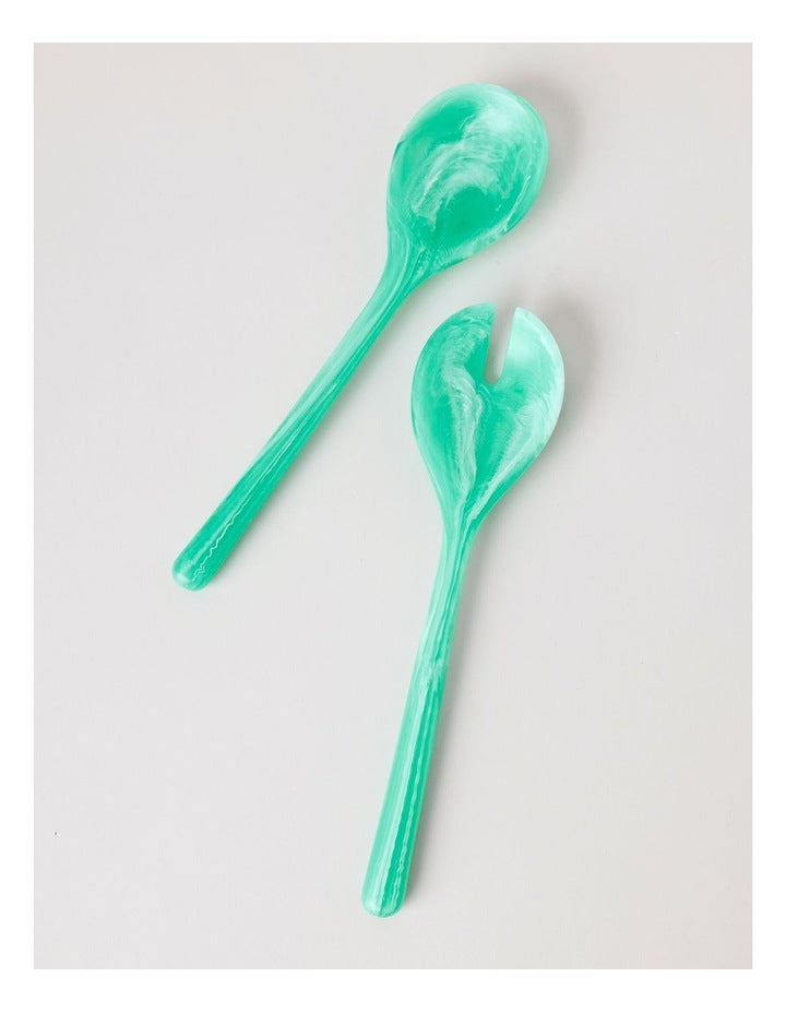 Pastel Brights Salad Server Set of 2 in Teal