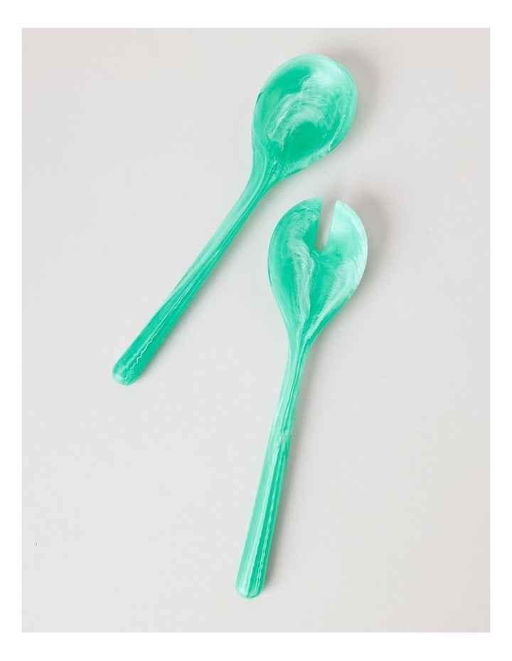 Pastel Brights Salad Server Set of 2 in Teal