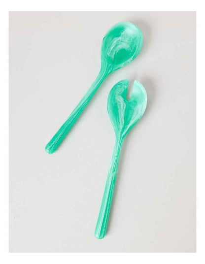 Pastel Brights Salad Server Set of 2 in Teal