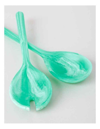 Pastel Brights Salad Server Set of 2 in Teal