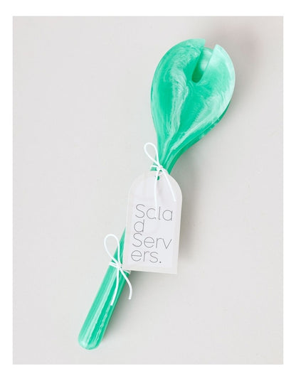 Pastel Brights Salad Server Set of 2 in Teal